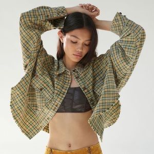 Urban Outfitters Women's Green and Khaki Jumper